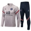 Paris Saint Germain Sudadera De Entrenamiento Trajes 2021/22 Cuarto-Cremallera Gris